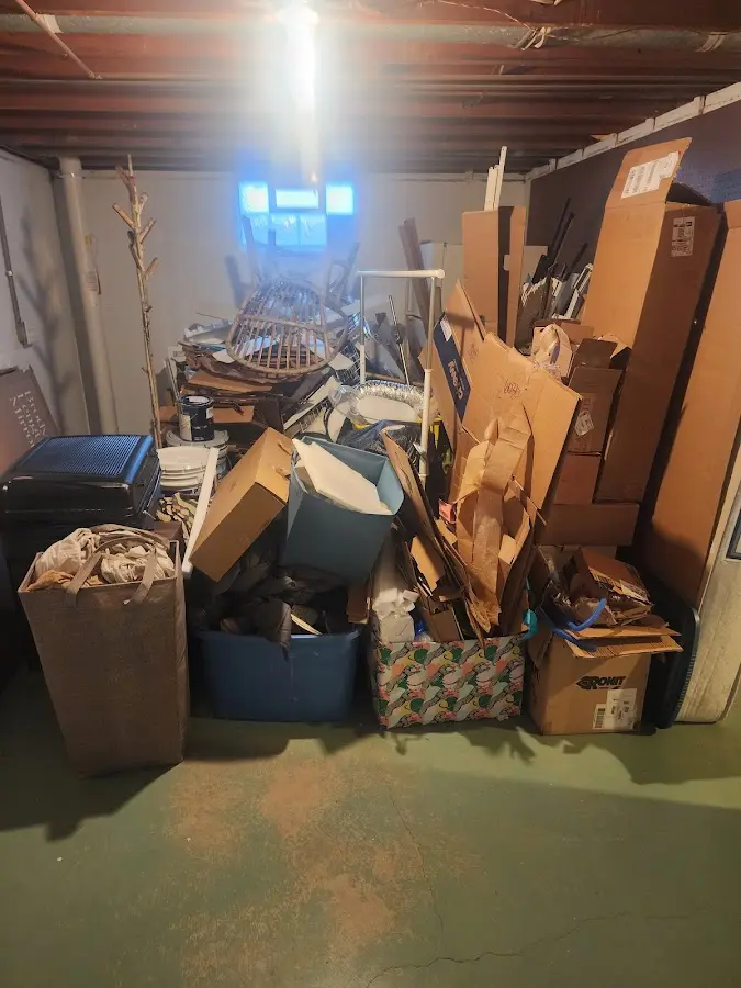 Roll-off dumpster container at job site for Roll Off Dumpster Rental in Jamestown